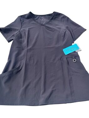 NWT Cherokee Infinity Mock Wrap Scrub Top - Pewter L